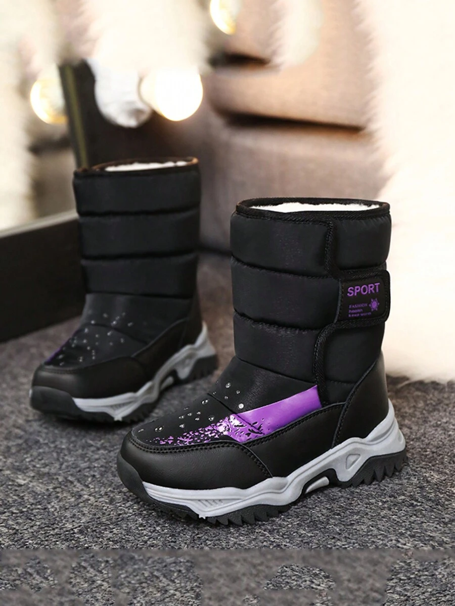 1 Pair Children's Winter Snow Boots, Warm, Anti-Slip, Shock Absorbing, Cute Design For Little Girls, For Christmas