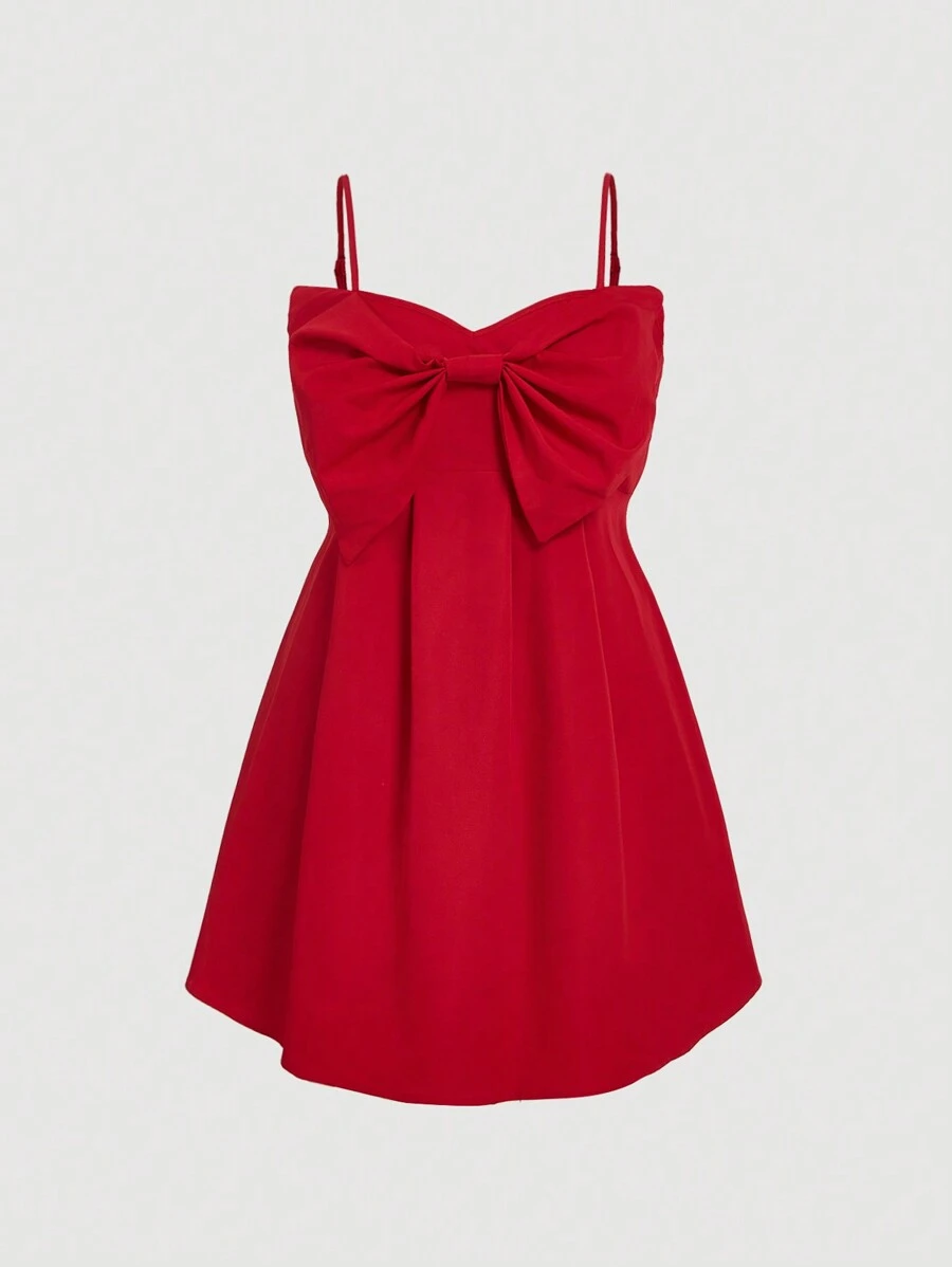 SHEIN MOD Robe d'été blanche à détail de nœud, grande taille