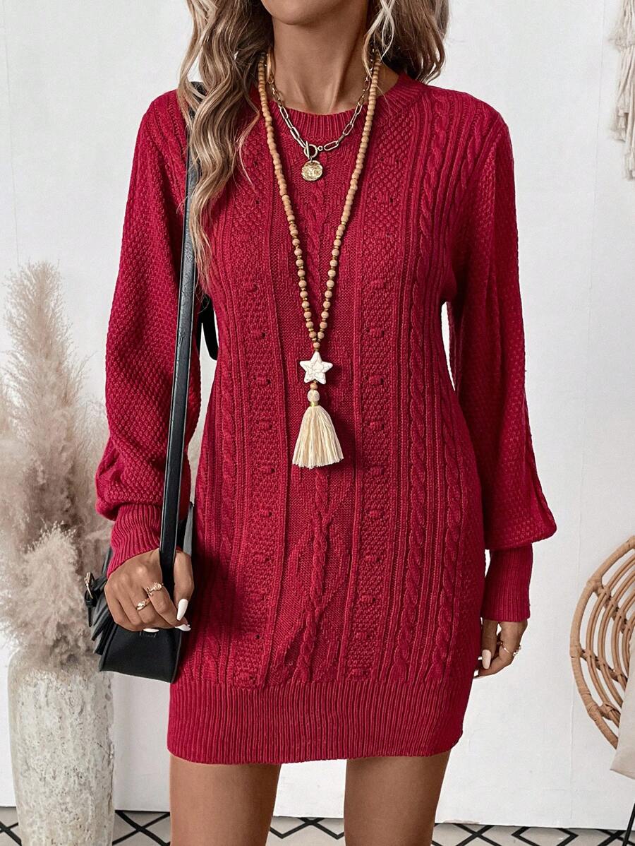 SHEIN Clasi Losse kabel gebreide trui jurk
