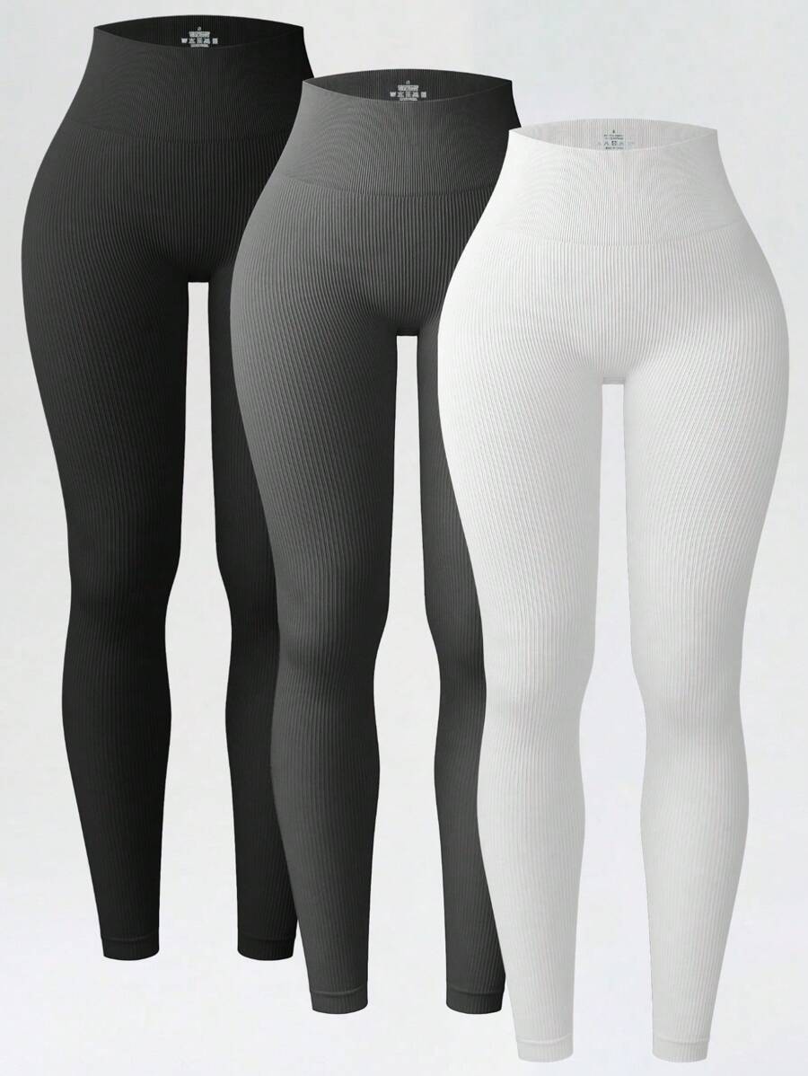 SHEIN Sport Studio 3pcs Seamless High Elasticity Sports Leggings