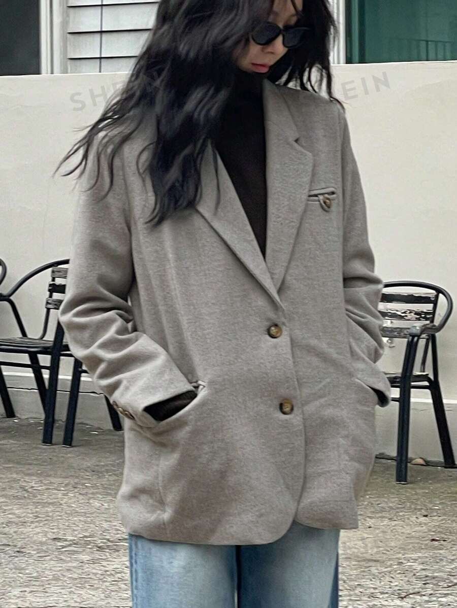 DAZY Chaqueta de blazer casual para mujer para otoño e invierno