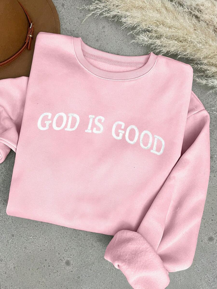 INAWLY Sudadera de cuello redondo con estampado de letras de manga larga para mujer, blusas de manga larga