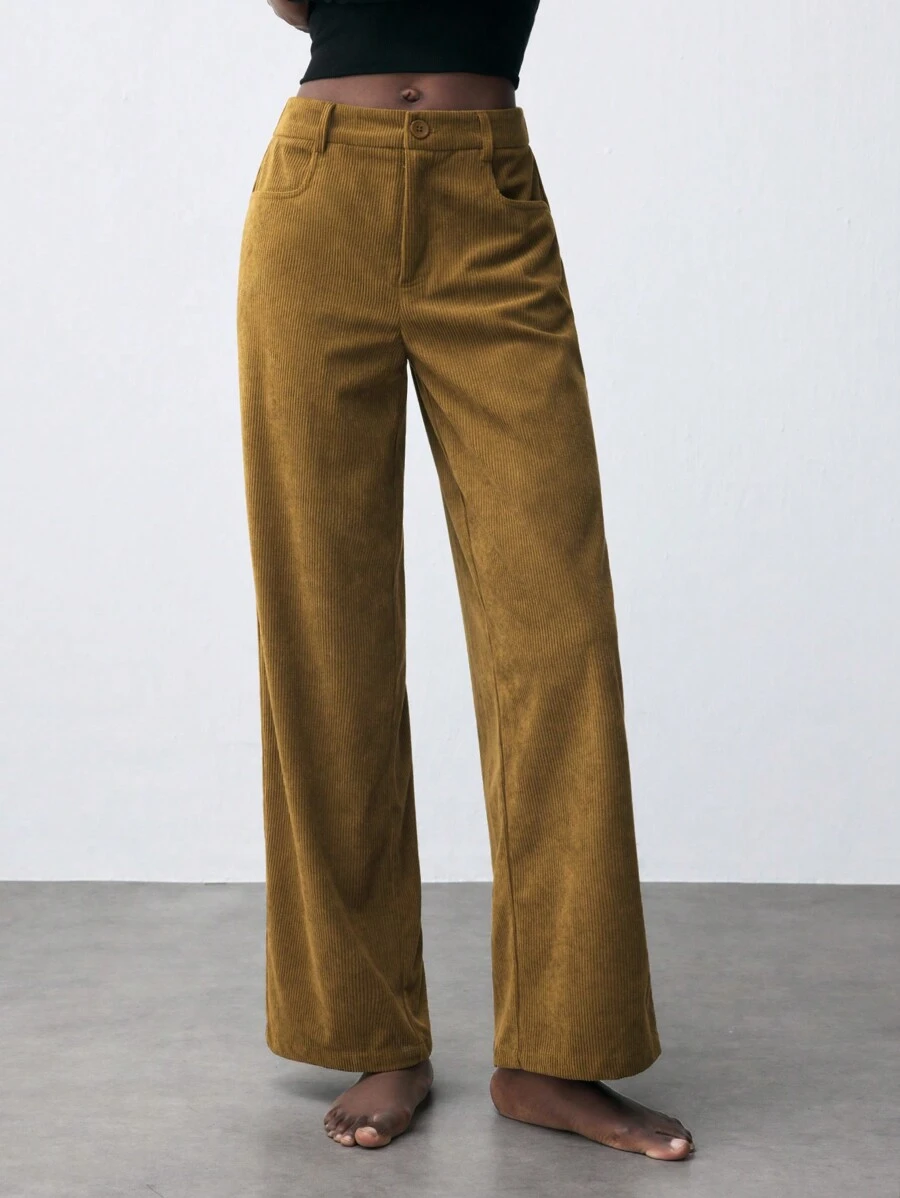 Maija Women's Solid Color Casual Straight-Leg Pants With Pockets