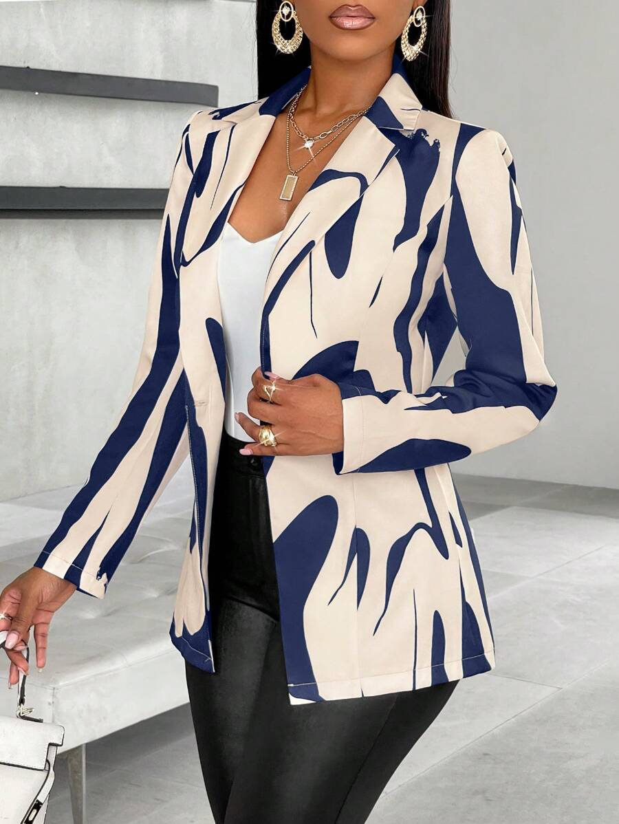 SOLERSUN Blazer à simple boutonnage avec ceinture à imprimé tout-sur-tout