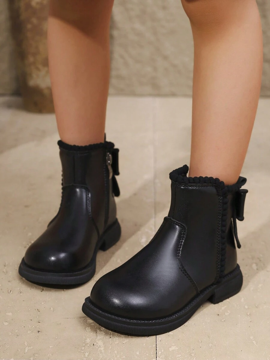 Botas curtas de moda estilo princesa para meninas, Outono/Inverno