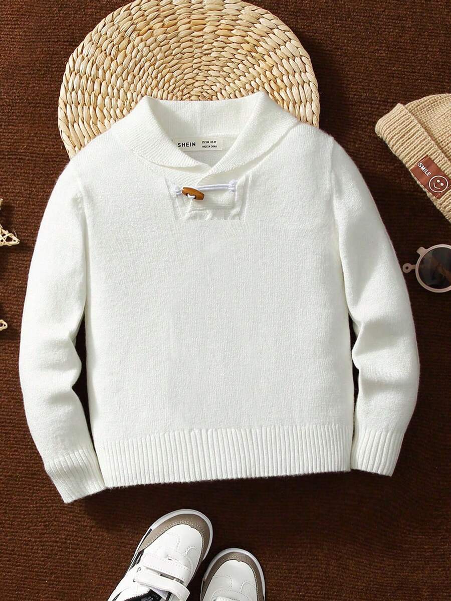 1 pieza Jersey blanco decorativo sobredimensionado con solapa cómoda, diaria y deportiva de estilo universitario casual para niños jóvenes, adecuado para viajes, escuela, reuniones diarias, temporada de otoño e invierno, atuendos de regreso a la escuela, atuendos de otoño