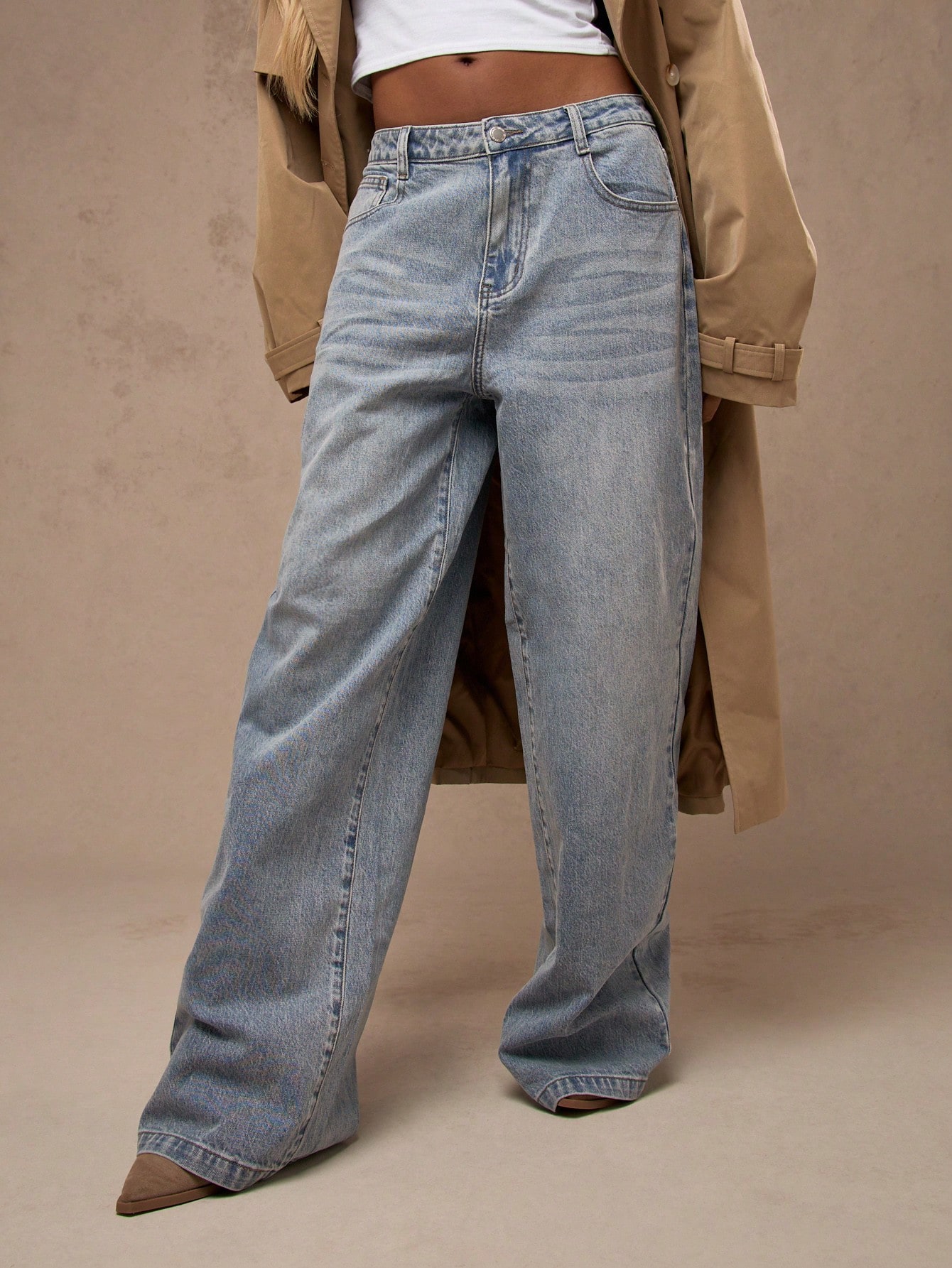 MISSGUIDED Vintage Washed Mid Rise Barrel Leg Jeans｜MISSGUIDED