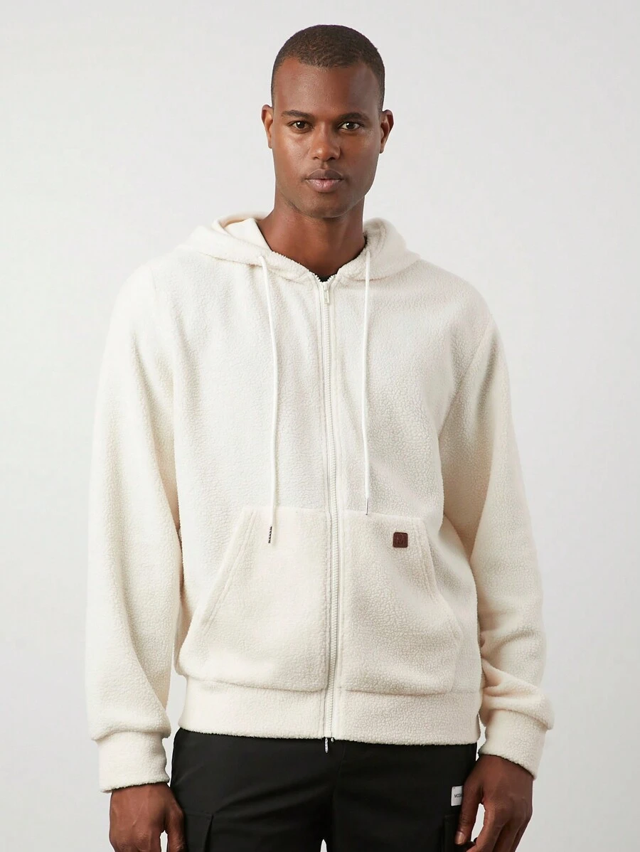 Manfinity VCAY Sudadera con capucha de corte slim de punto grueso casual para hombre, apropiada para el otoño