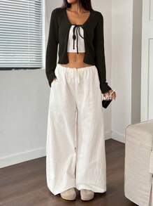 Flirla Women Fashion Casual Front Tie Long Sleeve Cardigan,Long Sleeve Tops Fall Winter Cloth For Women