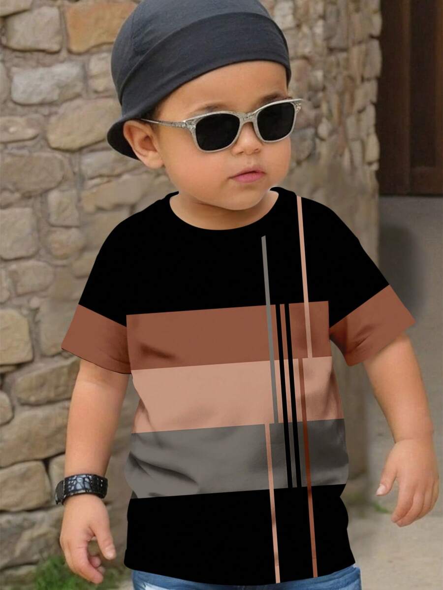 SHEIN Camiseta casual simples de manga curta com gola redonda para o verão