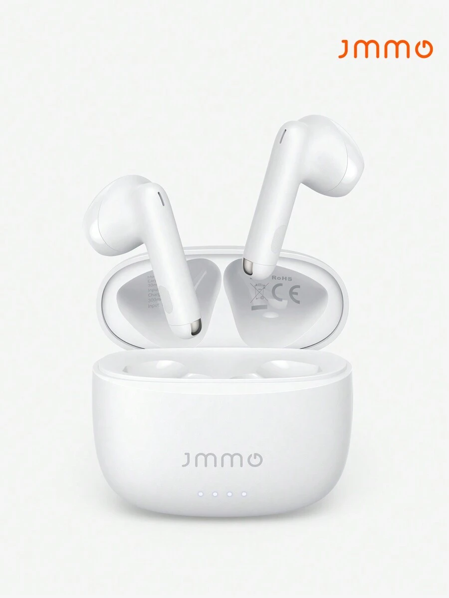 JMMO Fones de Ouvido Sem Fio 5.3 Controle Touch Premium Hi-Fi Driver Dinâmico de 10 mm IPX4 À Prova d'Água Fones de Ouvido Sem Fio com Porta de Carregamento USB-C, Fone de Ouvido e Alto-Falante para Jogos, Microfone, Presente de Férias, Presentes de Natal, Itens Essenciais para as Férias de Outono e Inverno, Camping, Acessórios de Férias, Suprimentos de Camping