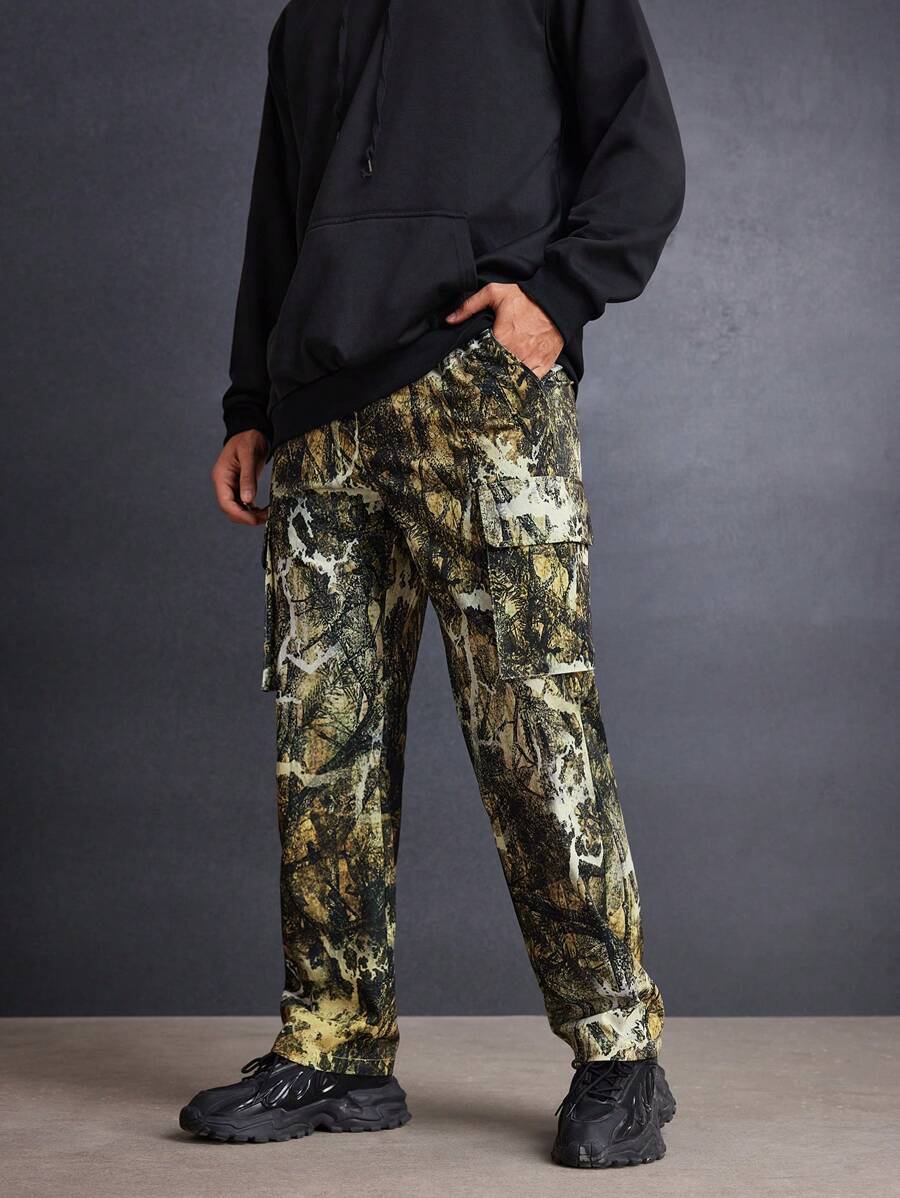 Manfinity VCAY 1 pieza Pantalones casuales de hombre de corte recto y ajuste delgado, adecuado para el otoño