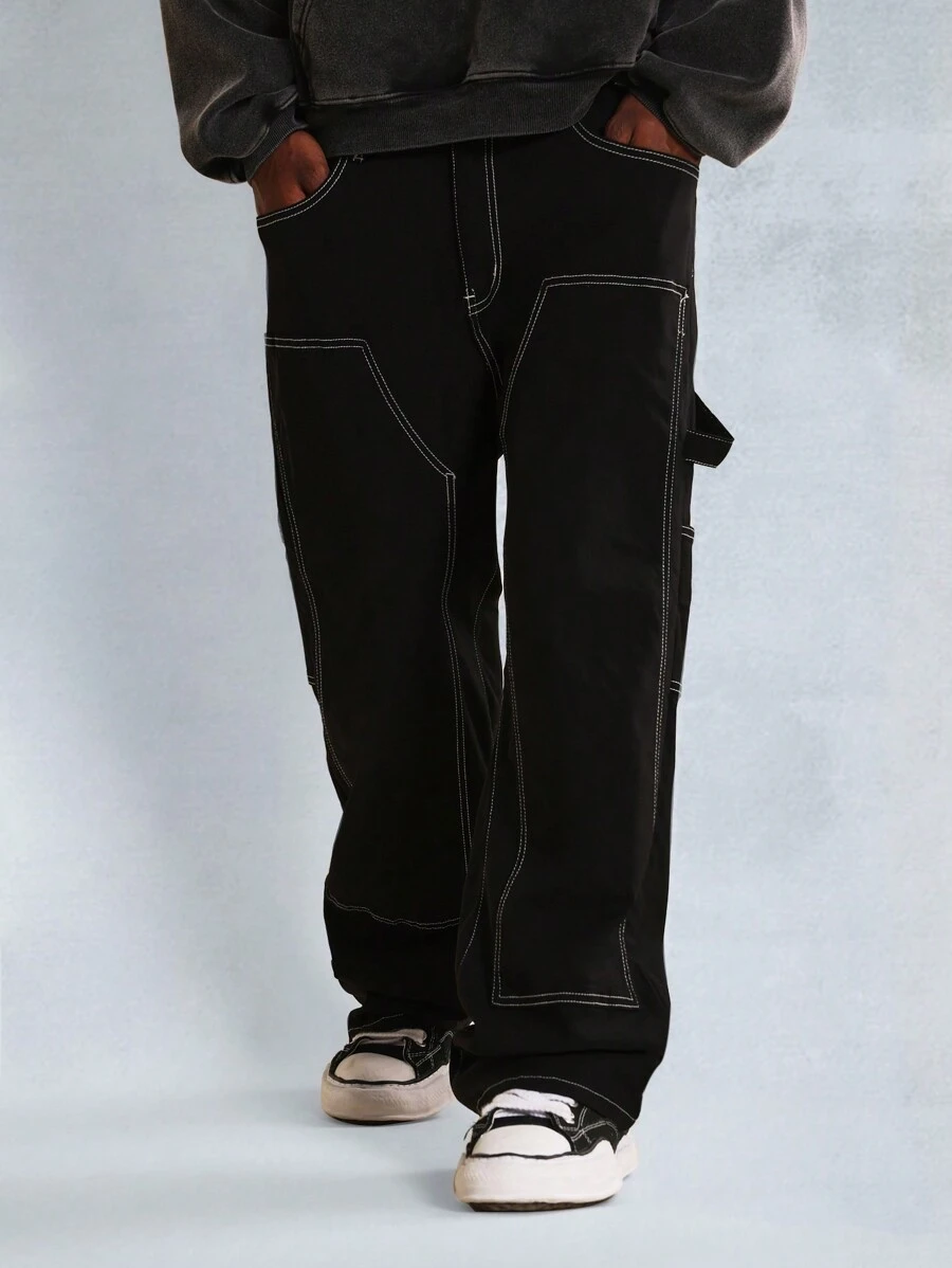 SUMWON Jean de charpentier ample avec couture contrastée
