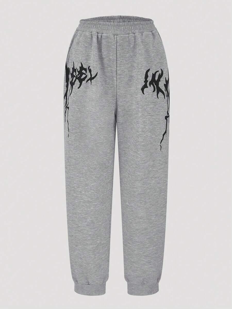 SHEIN Teen Boys' Fashionable Street Style Printed Sweatpants