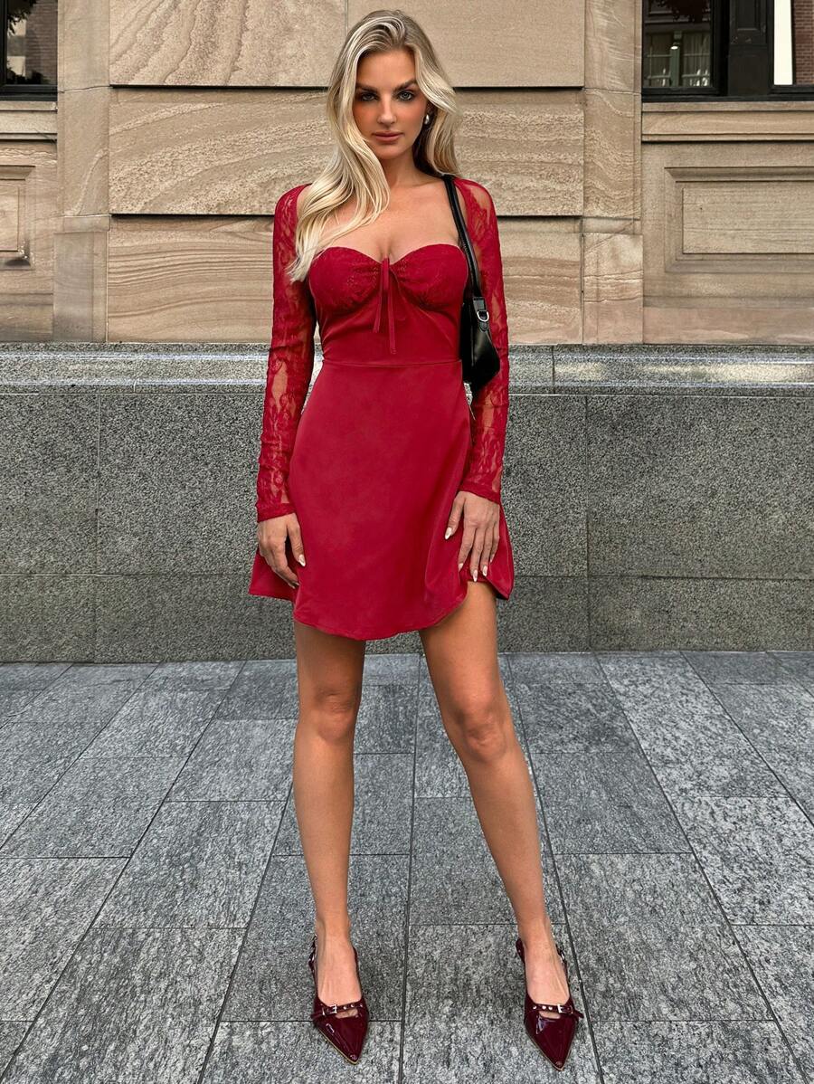 Forever 21 Robe de bal noire
Vêtements d'automne pour femmes Robes pour femmes Robe patchwork en dentelle