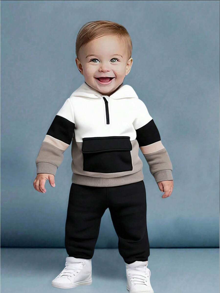 2pcs/Set Baby Boy/Girl All-Match Sportswear Hoodie And Pants Set, Casual Chic Streetwear Outfit For Daily Wear And Outdoor Activities