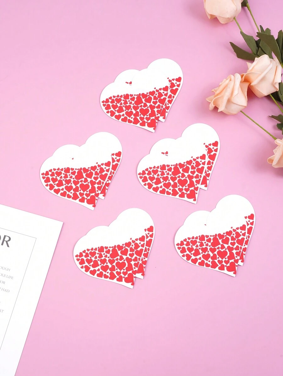 5 pares de cubrepezones con forma de corazón, edición navideña