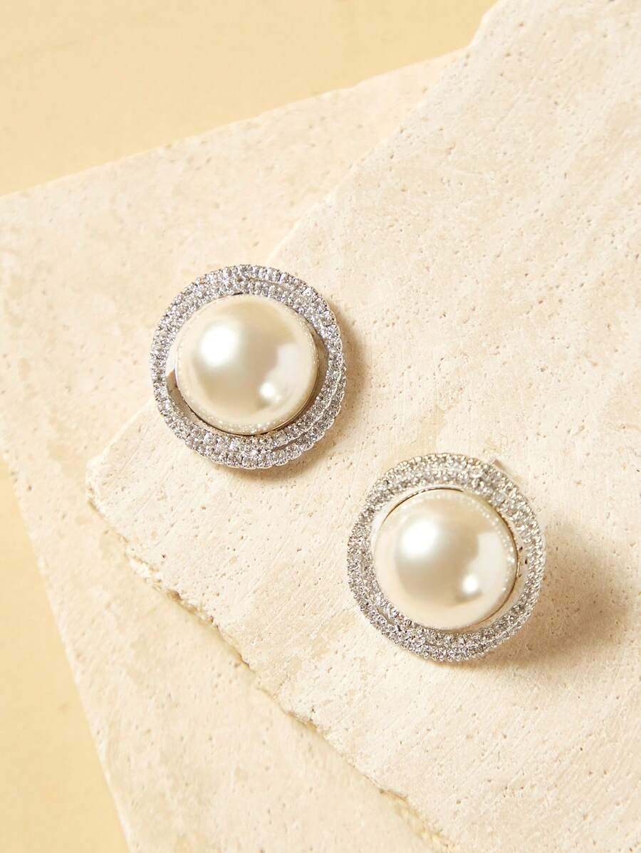 SHEIN Brincos de zircônia cúbica com design exclusivo e criativo banhados a ouro 18K e brincos de planeta de bola