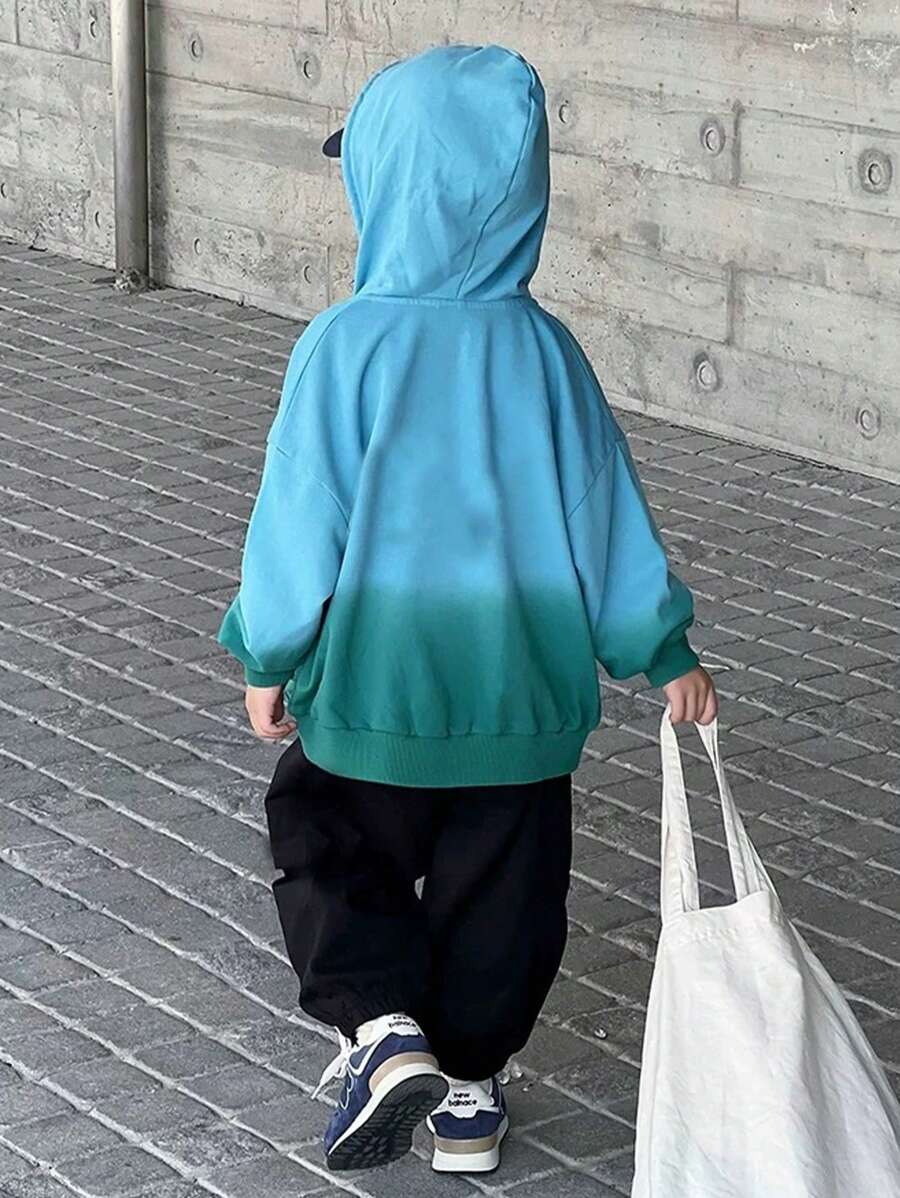SHEIN 2pcs Young Boys Korean Style Hoodies & Pants Set, Loose Fit, Warm & Comfortable For Daily, School, Outdoor, Sports, Autumn Winter