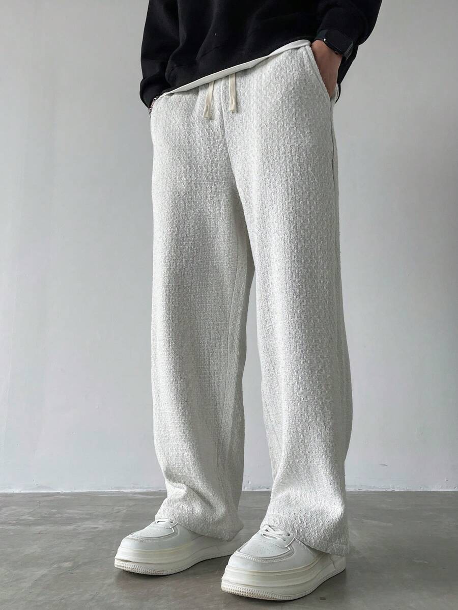 Manfinity Hypemode Pantaloni della tuta con vita a cordino, tasche, gamba ampia, morbidi, di colore unito, da uomo