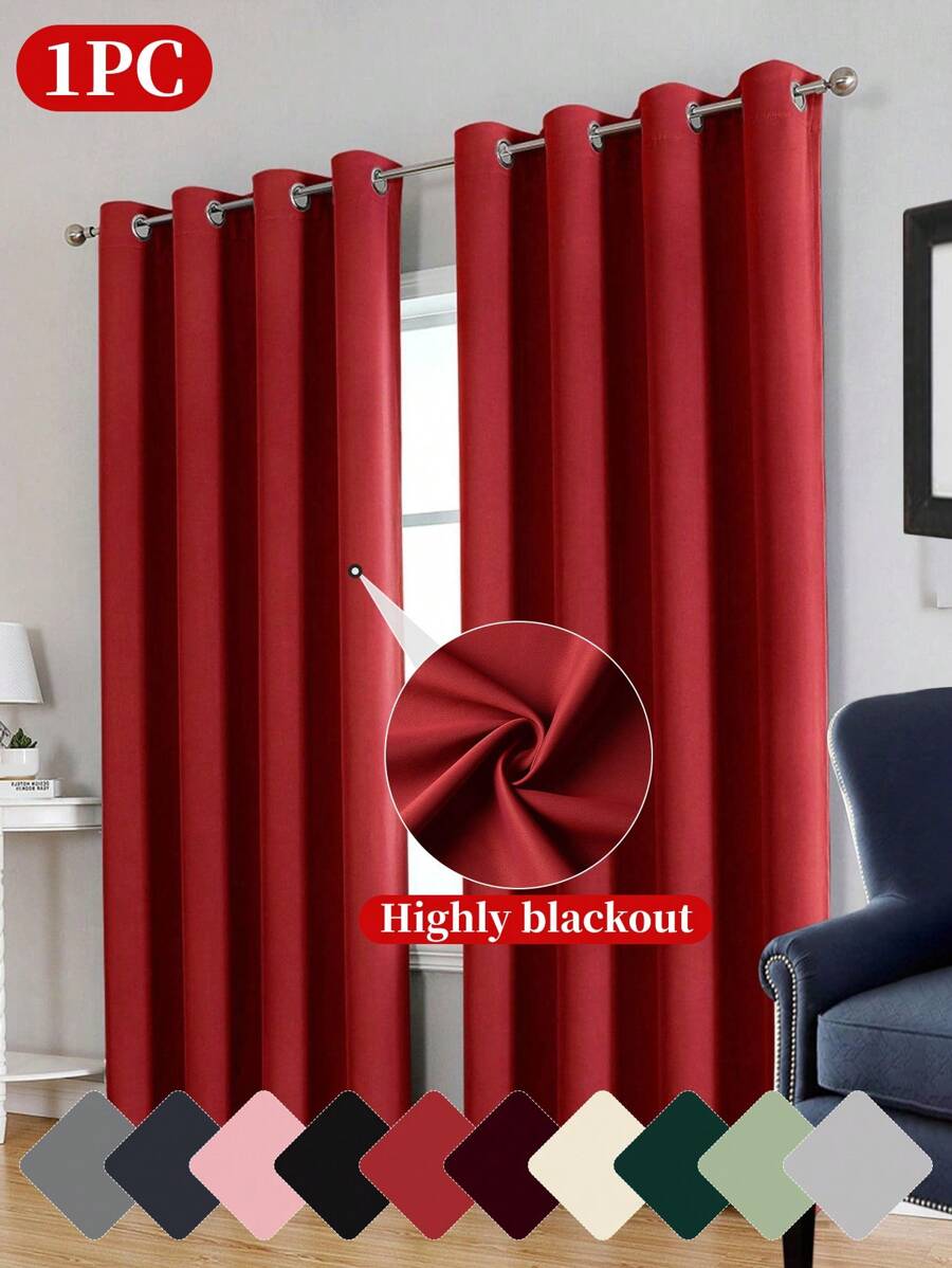1 pieza Cortina opaca de unicolor de alta precisión, estilo minimalista moderno, adecuada para dormitorio, sala de estar, decoración de balcón
