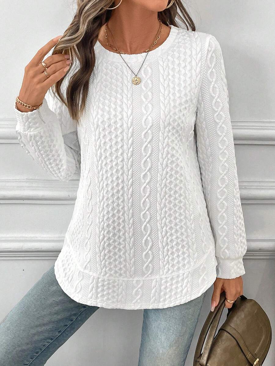 EMERY ROSE Women Asymmetric Hem Double Layer Textured Fabric Casual Elegant Sports Loungewear Warm Base Layer Sweatshirt, Autumn/Winter,Long Sleeve Tops Graduation,Back To School Outfits,Graduation,Teacher Outfits For Women,Back To School