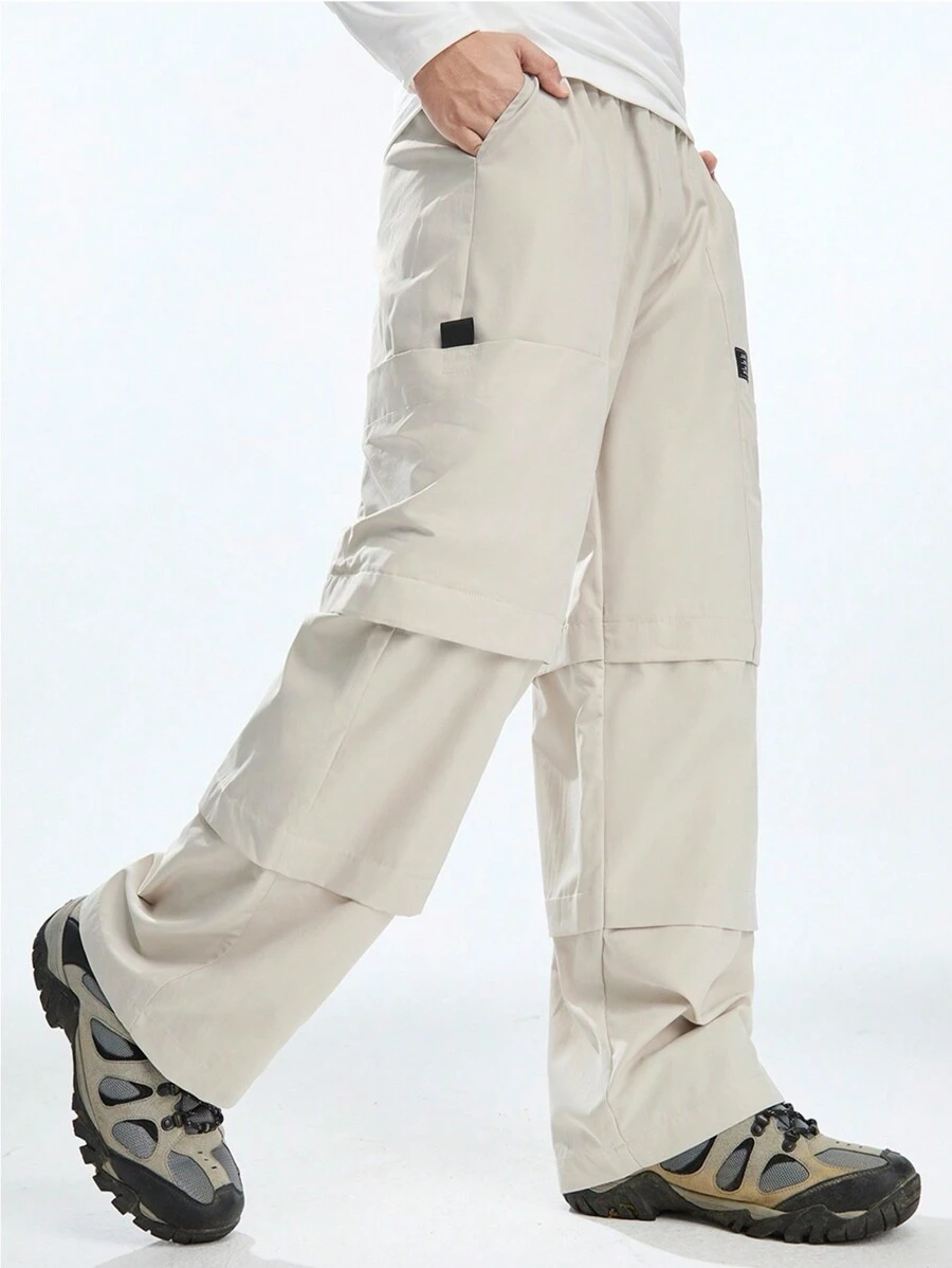 Manfinity VCAY Men Casual Woven Loose Elastic Waist Straight Leg Pants