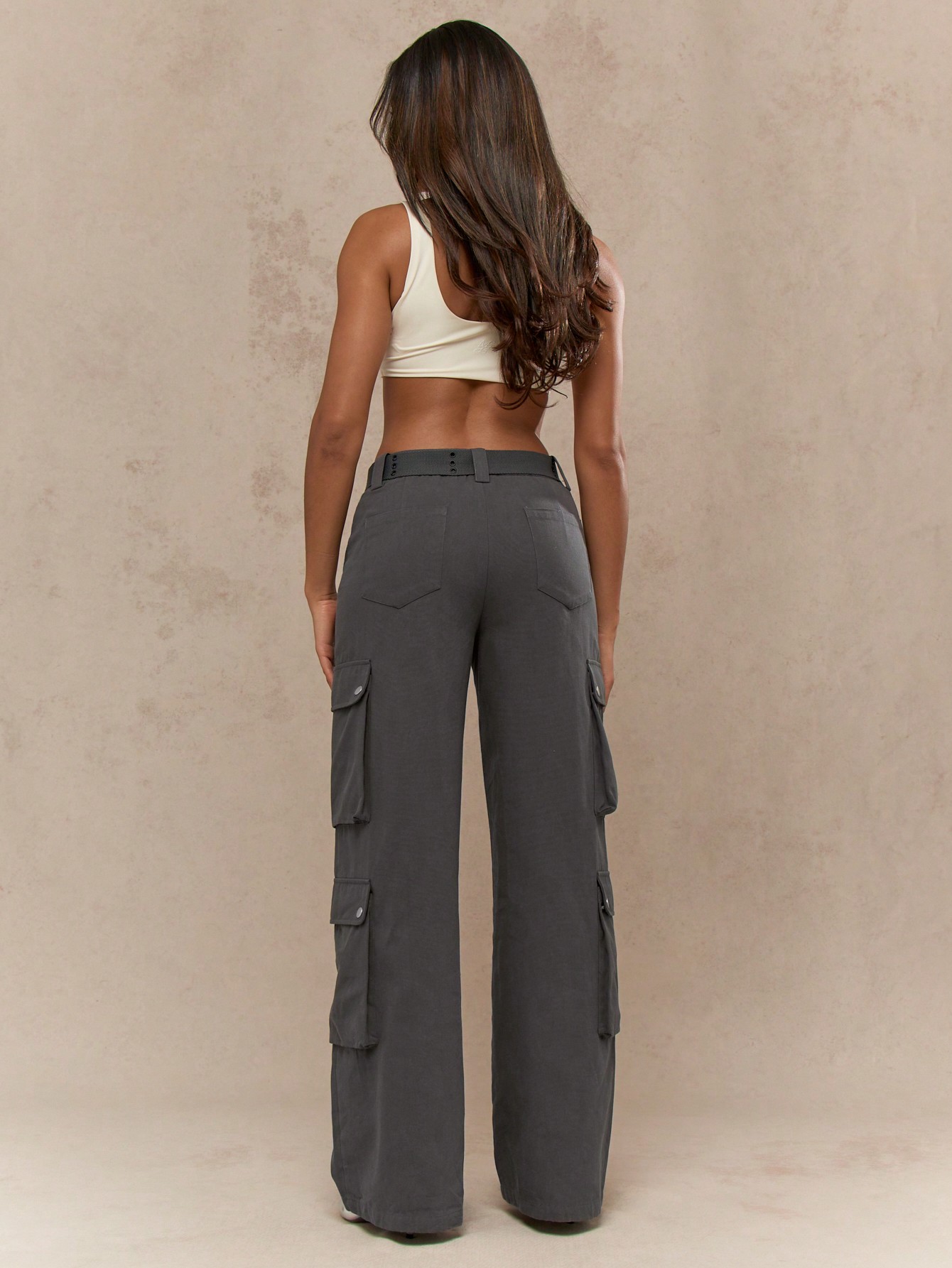 MISSGUIDED Wide Leg Cargo Pants With Belt Office Wear