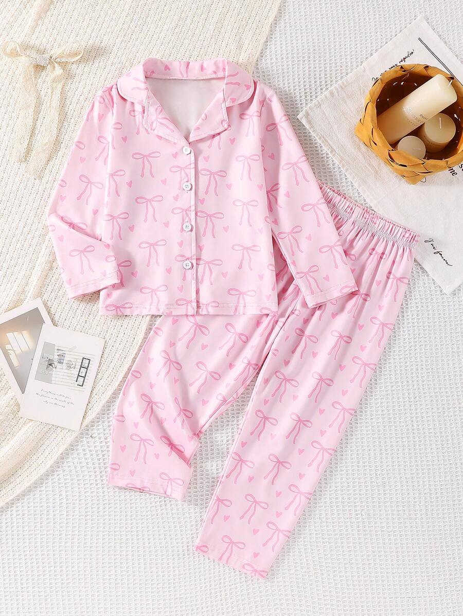 2pcs/Set Young Girl Casual Butterfly Print Long Sleeve Cardigan & Pants Pajama Set, Fashion And Comfortable Girls Pajama Sets Silkgirls Silk Pajama Setskids Silk Pajama Set