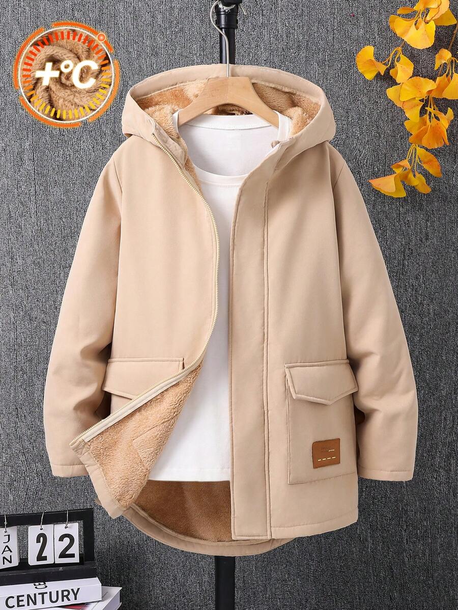 Chaqueta de forro mullido de longitud media para niño preadolescente, ropa de abrigo casual asequible adecuada para ir al trabajo, la escuela, el uso diario, los deportes y los viajes, para otoño/invierno