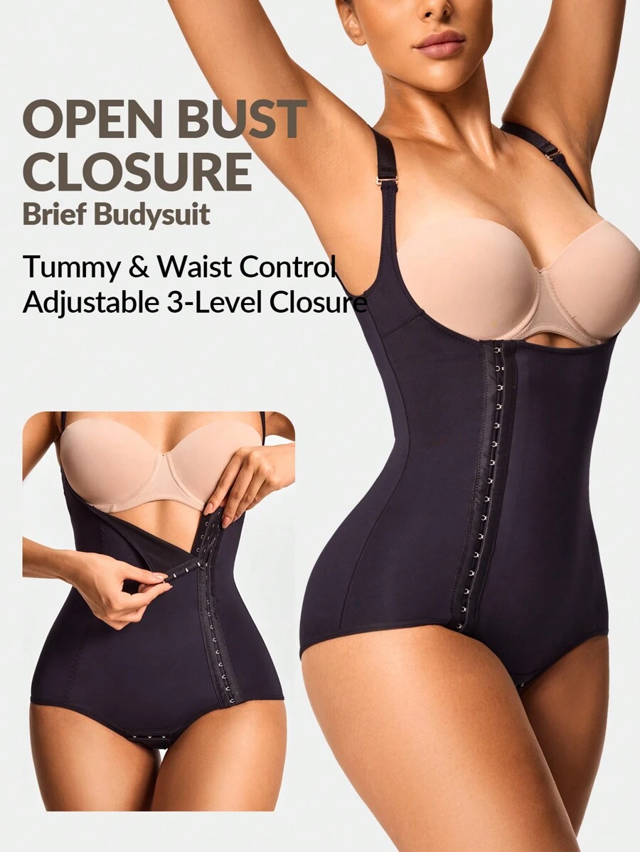 SHEIN Shape Body de unicolor con botones elásticos laterales para mujer, verano