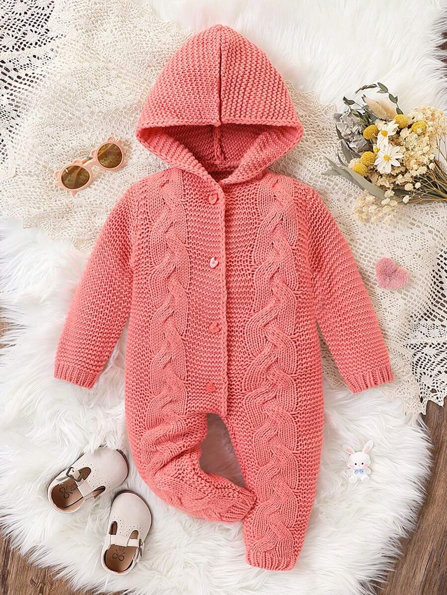Cardigan con cappuccio in maglia grossa per bambina, aperto davanti facile da indossare, maglione tuta con texture a torsione 3D, adatto per autunno/inverno