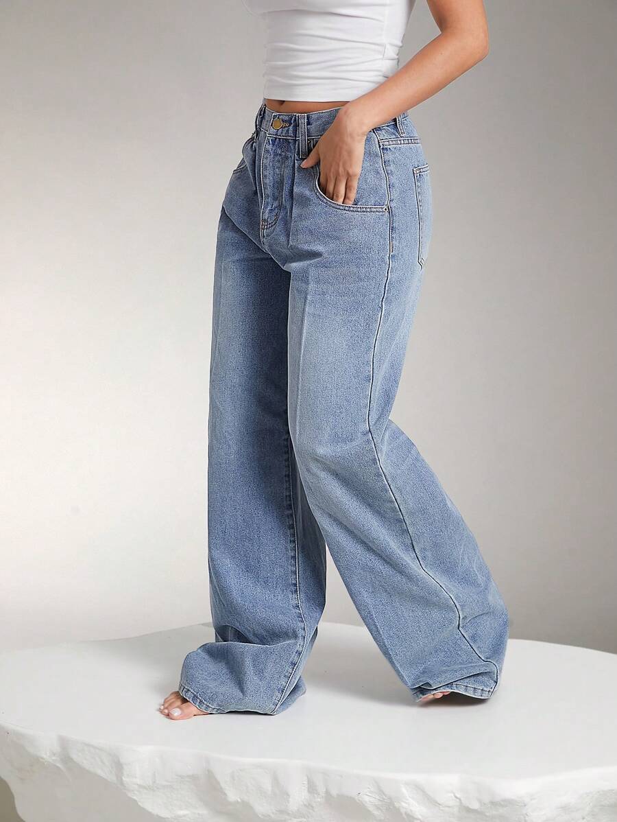 Denimoi Premium Denim Broek Wijde Pijpen Jeans