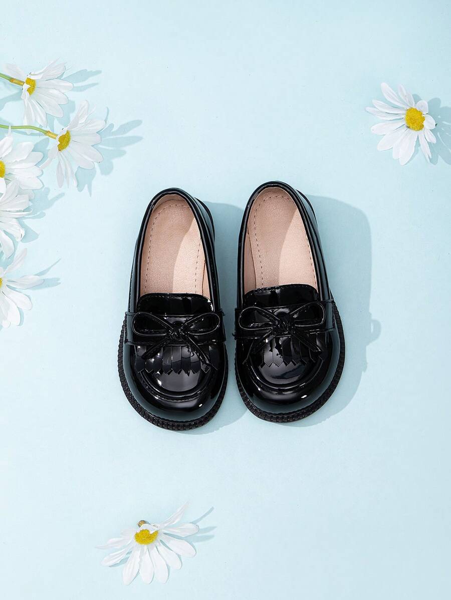 1 Pair Versatile Cute Bow-Knot Flat Shoes For Girls, Suitable For All Seasons