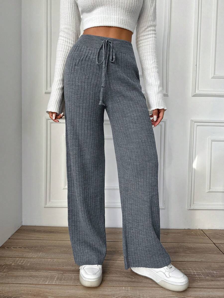 RueChic Taille met trekkoord Geribbeld Broeken