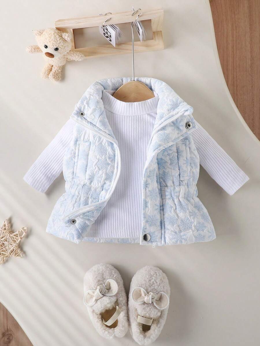 Toddler Girls Cute Fashion Embossed Padded Vest Jacket, Winter