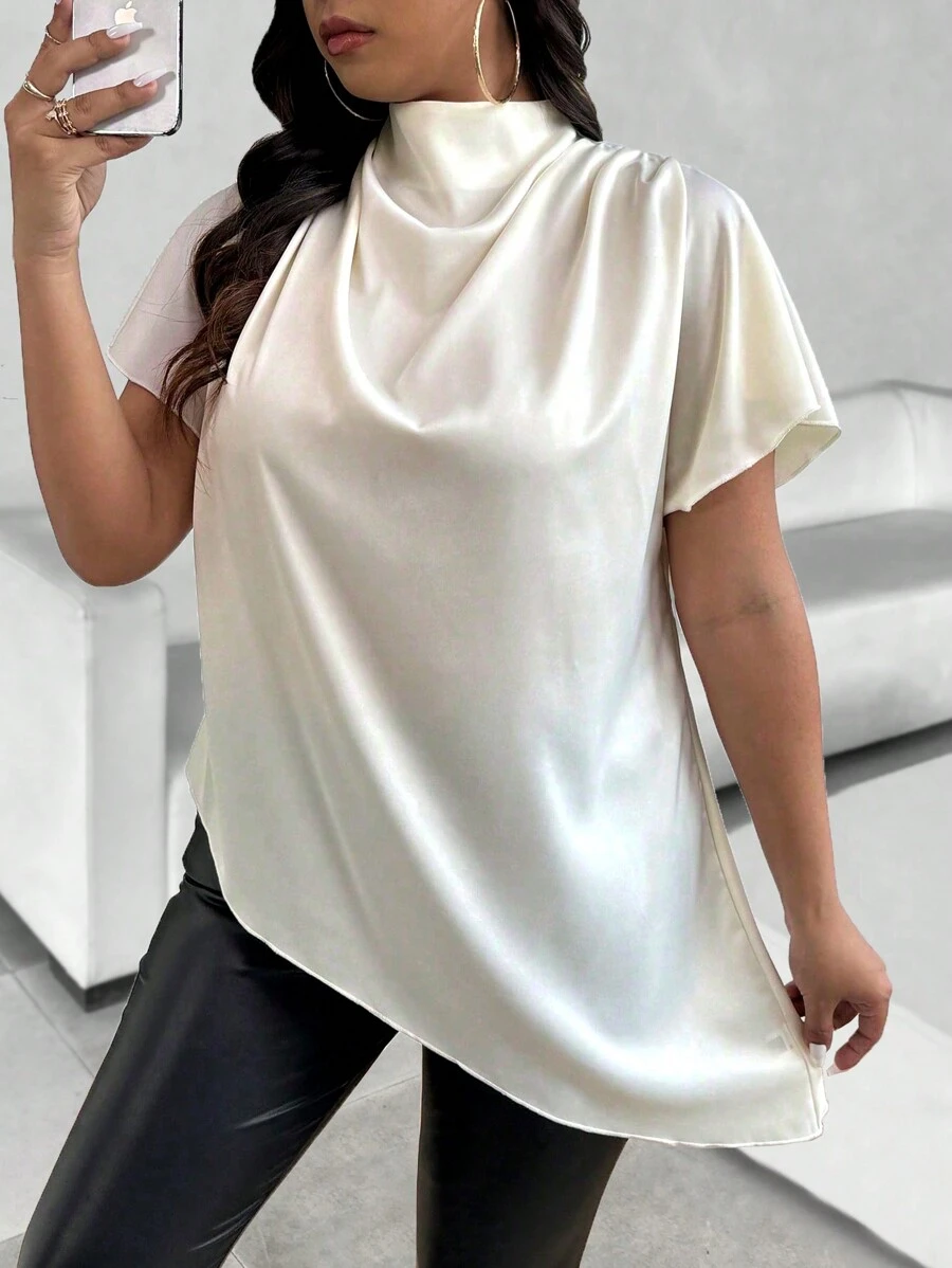 Celure Camisa casual minimalista de manga corta y talla grande, para uso diario