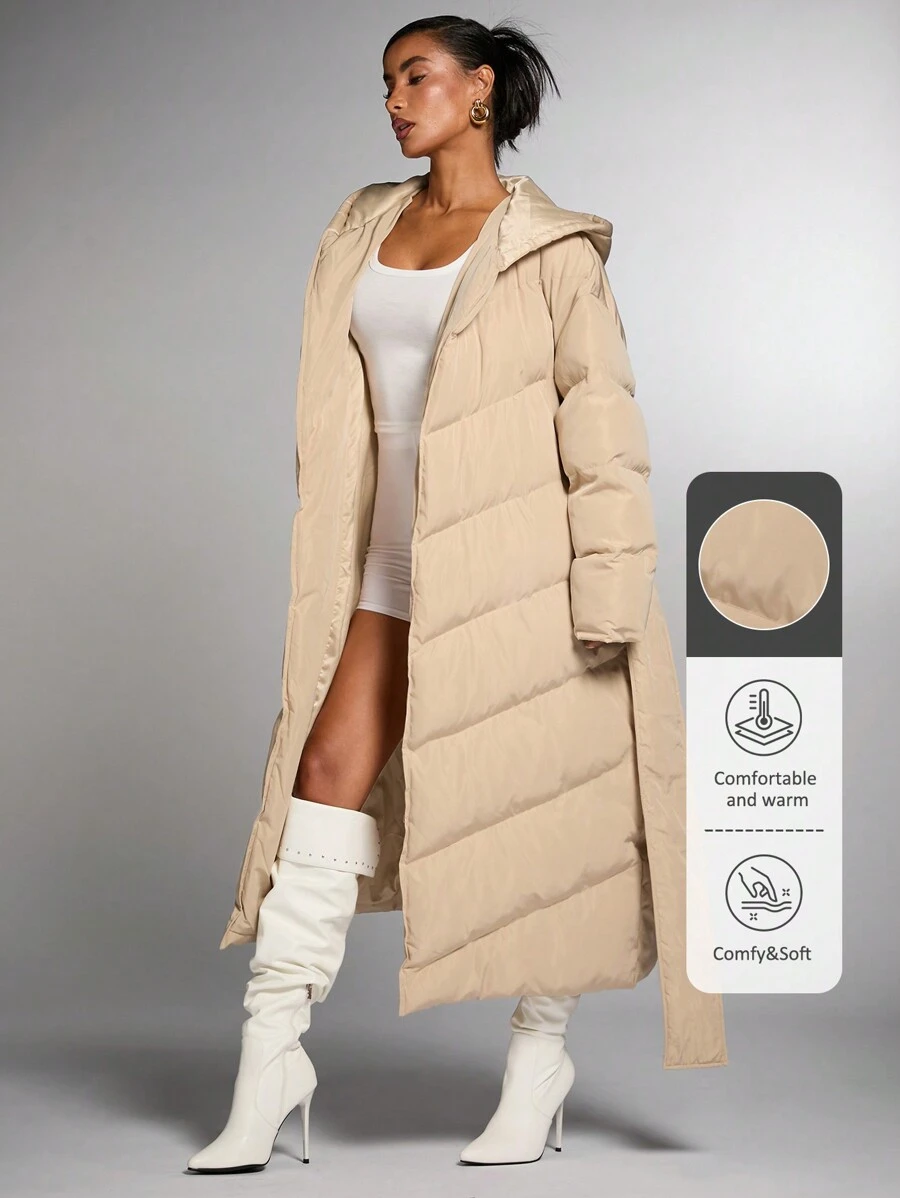 SHEIN BAE Women's Thickened Warm Coat, Soft And Cozy, Suitable For Thanksgiving, Halloween, And Holiday Wear, Winter Clothes