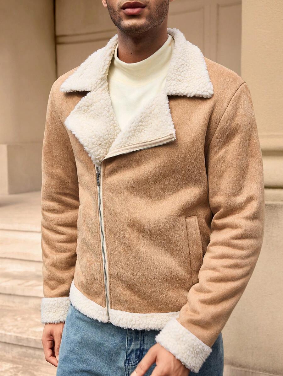 Manfinity VCAY Men's Casual Loose Fit Long Sleeve Open Front Jacket, Fashion Young Style Everyday Wear