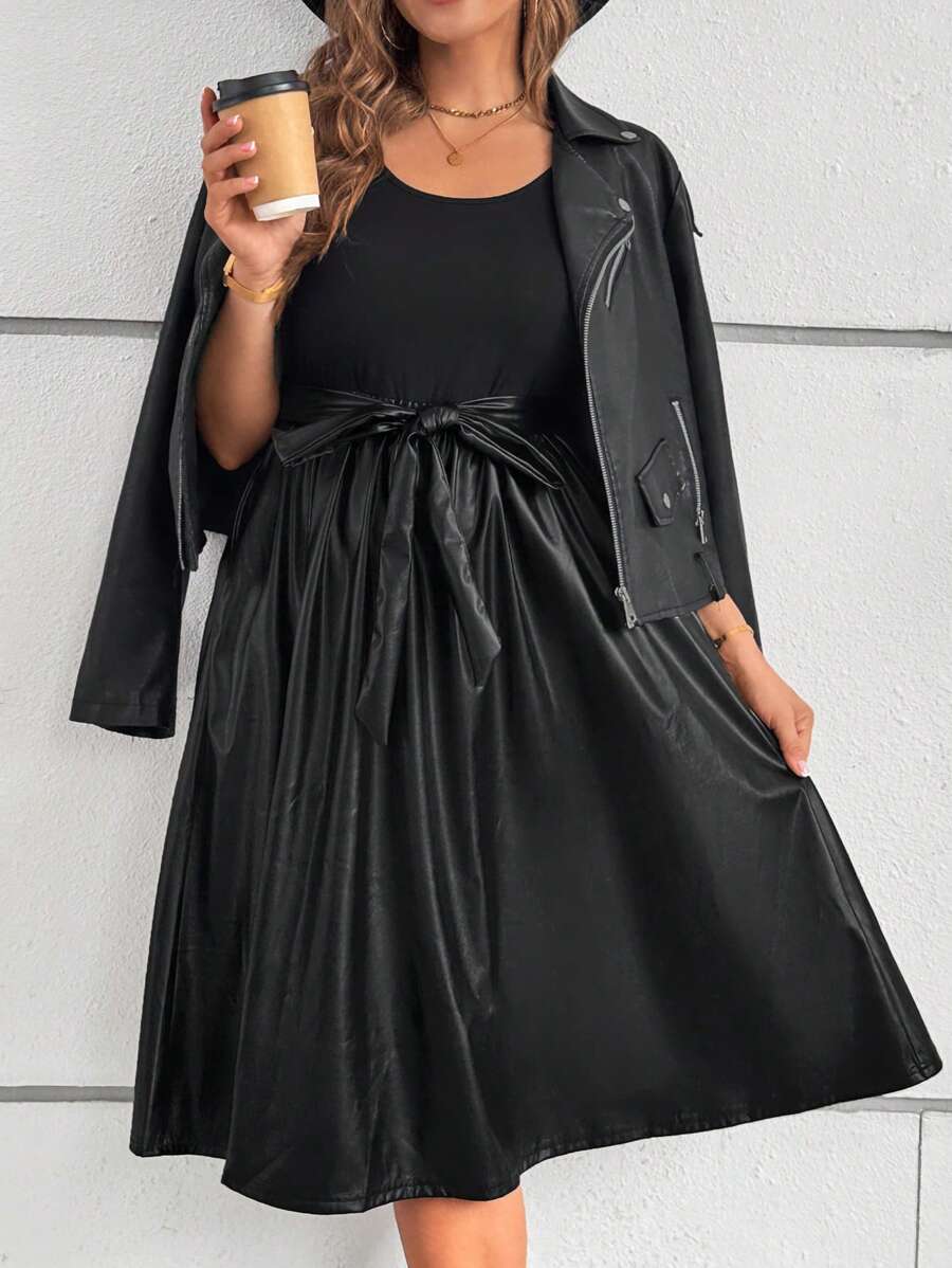 SHEIN VCAY Plus Size 2 In 1 Riemjurk, Resortkleding