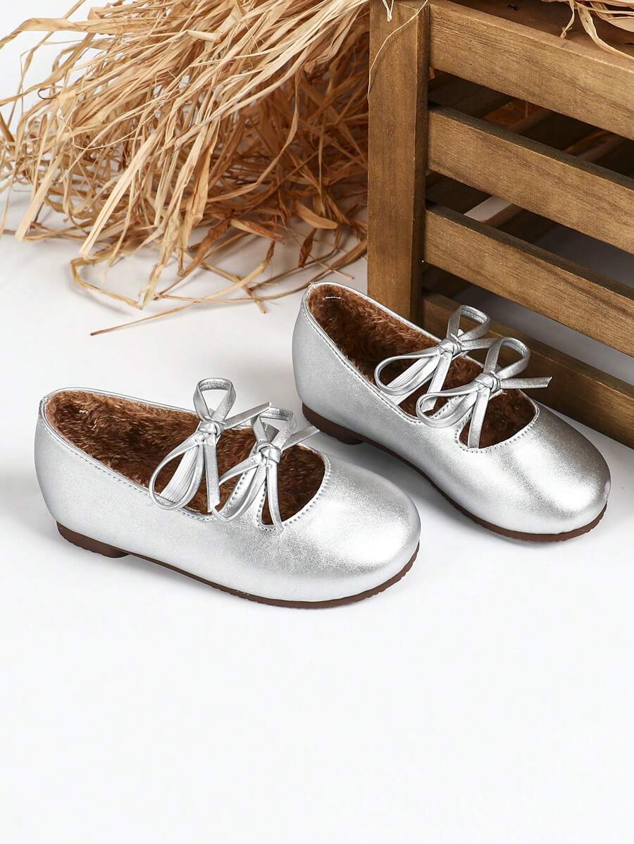 2 pièces Chaussures classiques polyvalentes pour filles, semelle anti-dérapante, empeigne souple, bouts larges, plates-formes confortables de nouveau style, chaussures pour enfants pour l'automne/l'hiver