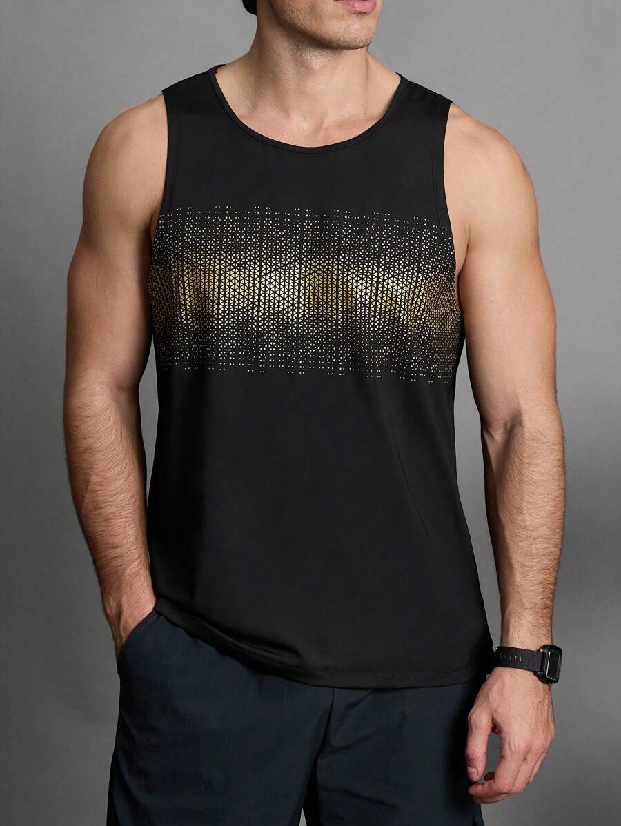 Manfinity Sport Polished Freund-Stil Herren Geometrisches Muster Sport Tanktop