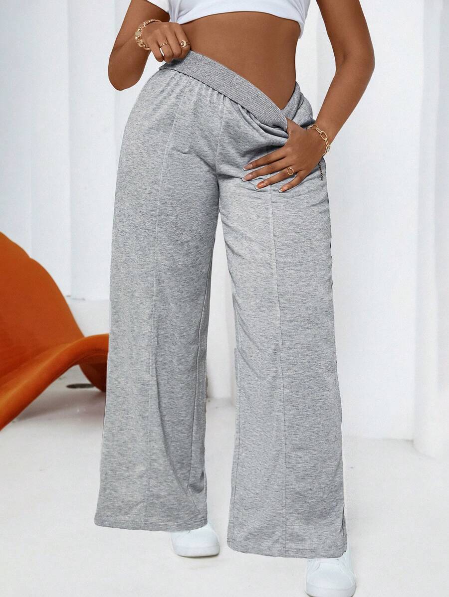 Maweii Calças largas femininas casuais plus size