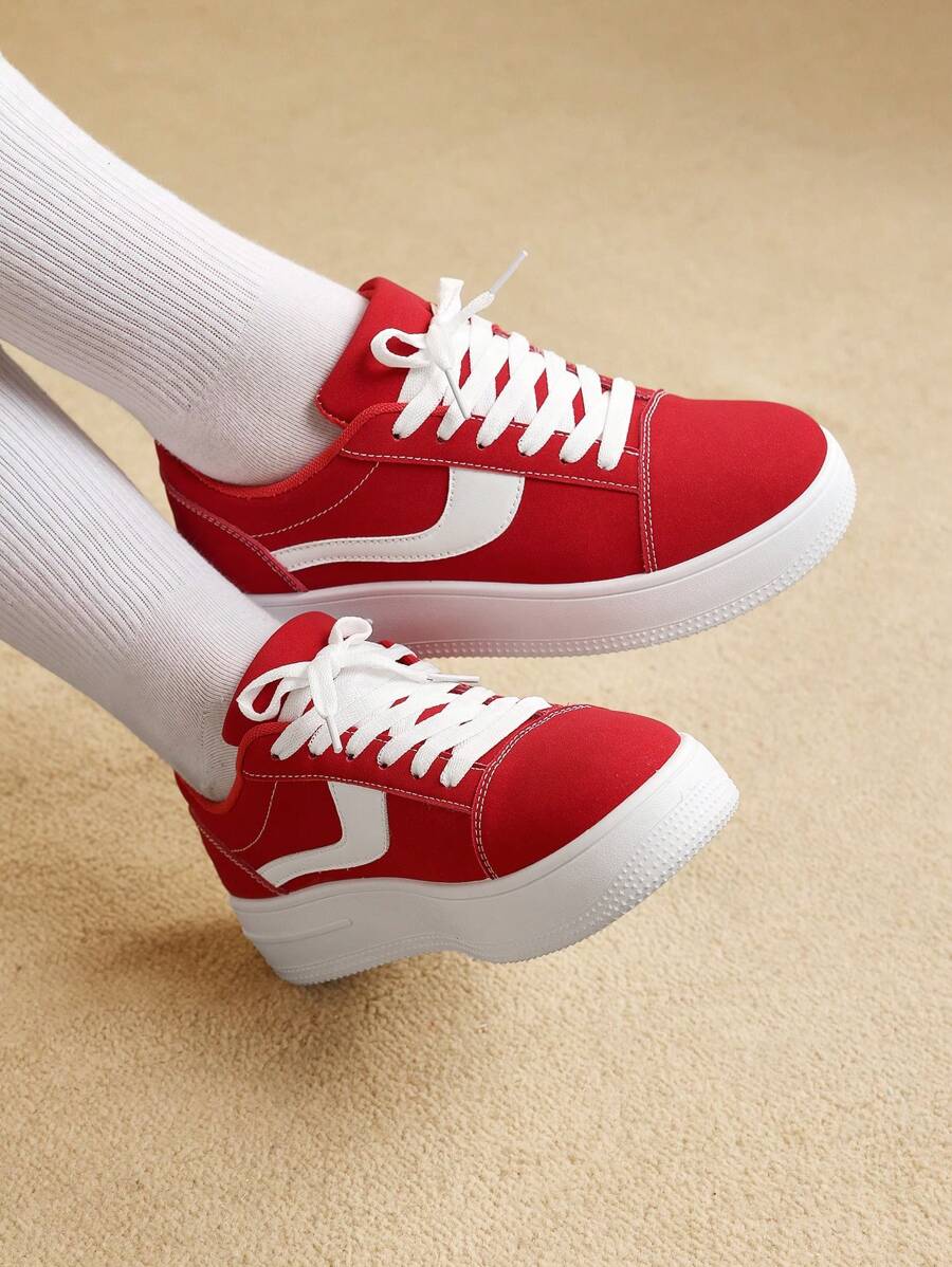 CUCCOO EASI 2024 New Leopard Print Platform Lace-Up Thick Soled Sneakers, Low-Top Casual Shoes, Korean Style Tainers