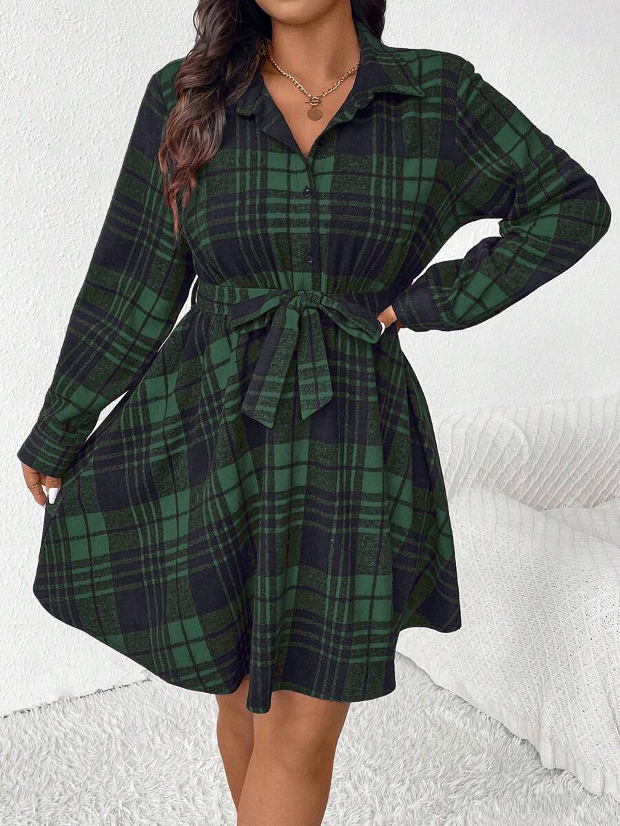SHEIN Frenchy Homecoming Dresses,Vintage Dress,Travel Outfit Airport,Holiday Outfits,Women Fall Clothes, Fall Women's Dresses, Shirt Dresses, Skirt Dresses, Christmas Dresses, Christmas, Red Plaid Dresses Long Sleeve Dresses
