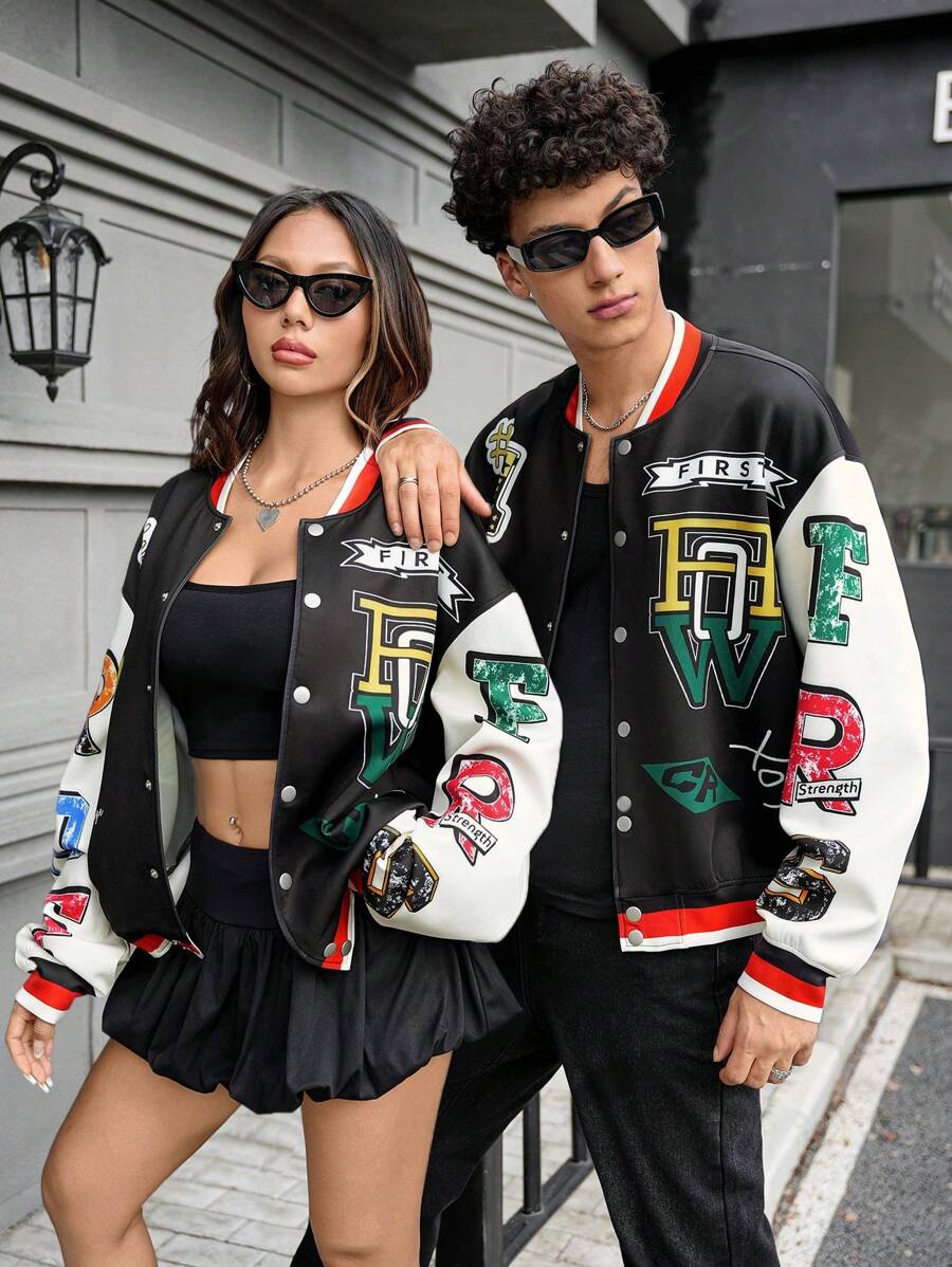 Manfinity Unisex Chaqueta informal de punto con patrón impreso y hombros caídos para hombre, adecuada para salir en otoño. Chaqueta de manga larga con bloques de color gráfica, para regalos a amigos, esposo o novio