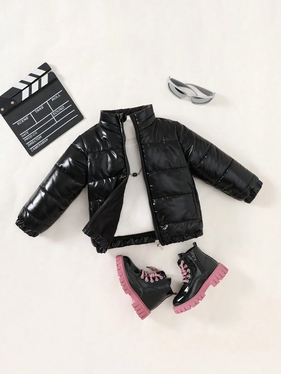 Chaqueta acolchada de invierno de colorida para bebé niña