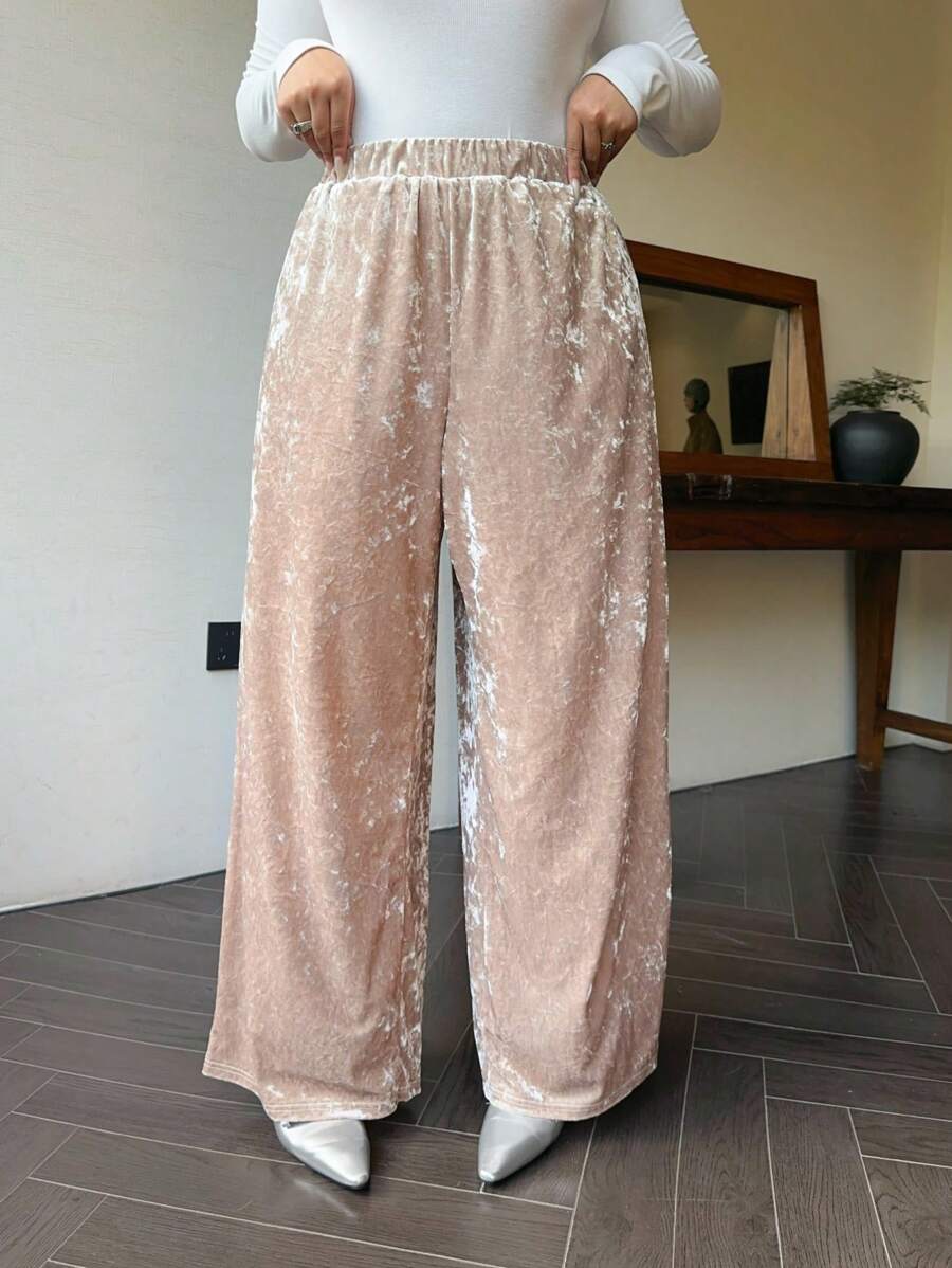 Calvaya Straight Wide Leg Pants Women Autumn/Winter New Gold Velvet Diamond Velvet Pants Tie Dye Casual Loose Pants