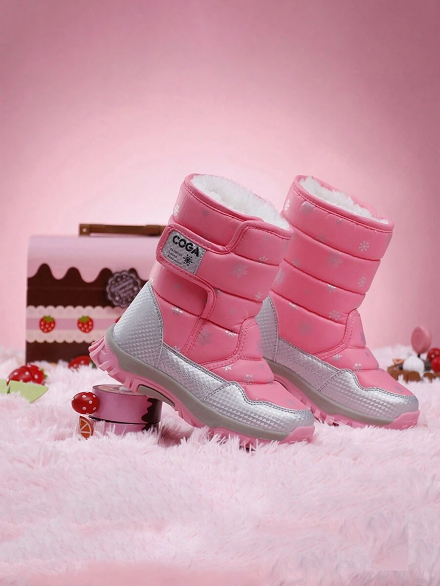 Bottes hautes pour enfants avec doublure moelleuse, chaudes et confortables, pour l'hiver, pour Noël