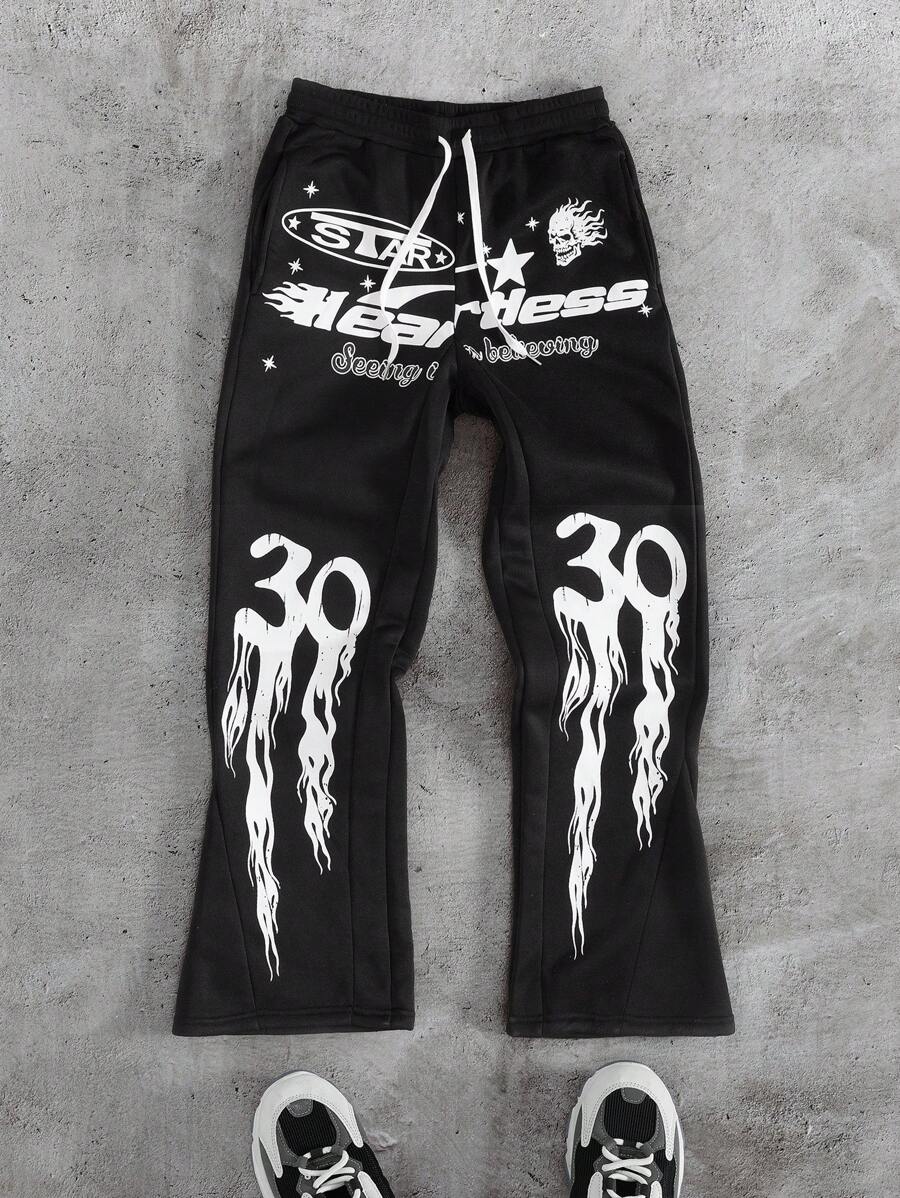 Manfinity EMRG Men's Letter Print Drawstring Waist Casual Sweatpants